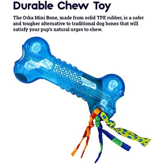 Orka Mini Bone Royal Blue Dog Chew Toy