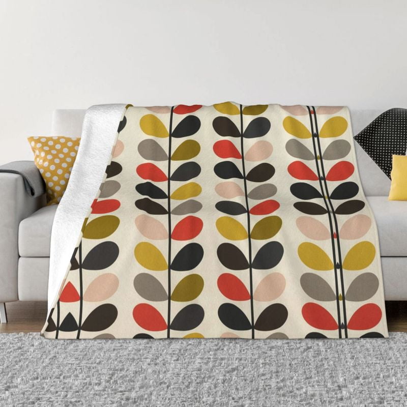 Orla Kiely Mid Century Modern Scandinavian Floral Orla Art Blankets