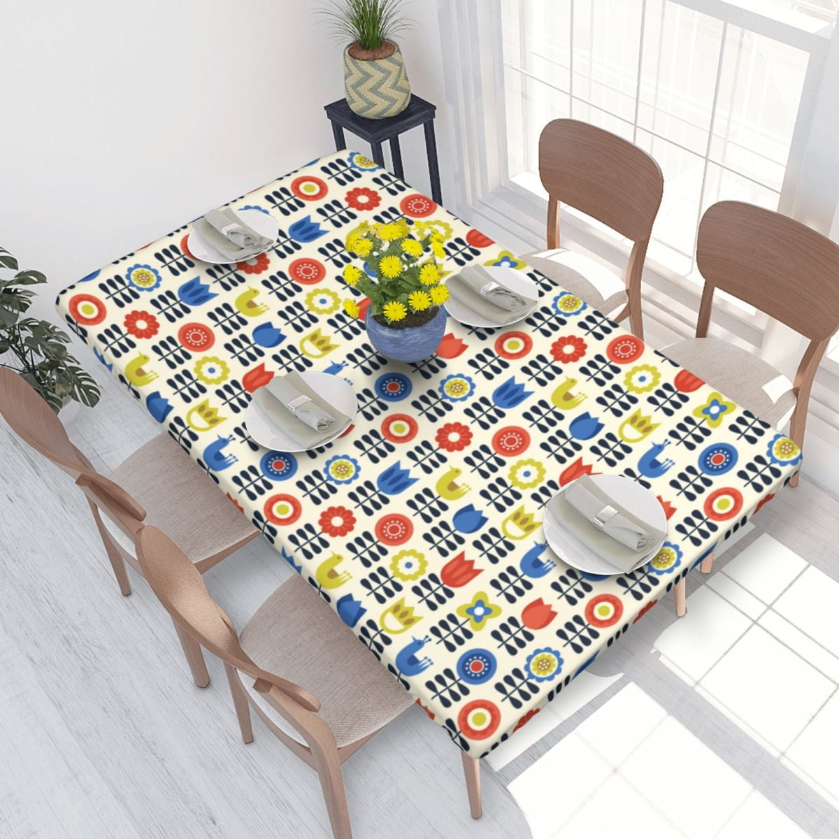 Orla Kiely Rectangular Tablecloth Oilproof 4FT Table Cloth Scandinavian