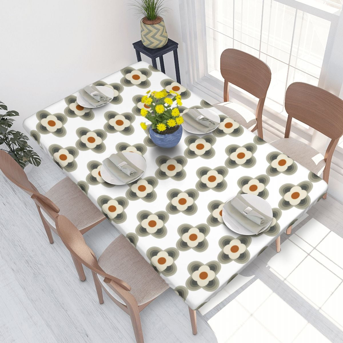Orla Kiely Rectangular Tablecloth Oilproof 4FT Table Cloth Scandinavian