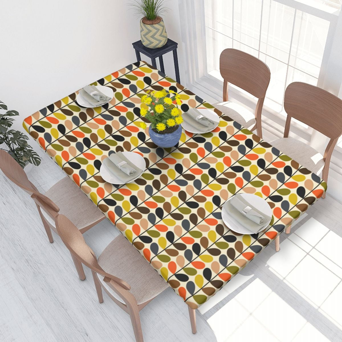 Orla Kiely Rectangular Tablecloth Oilproof 4FT Table Cloth Scandinavian