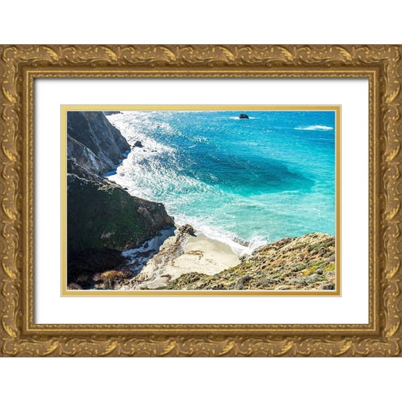 Orlando 18x13 Gold Ornate Wood Framed with Double Matting Museum Art Print Titled - Bay Side 2-1