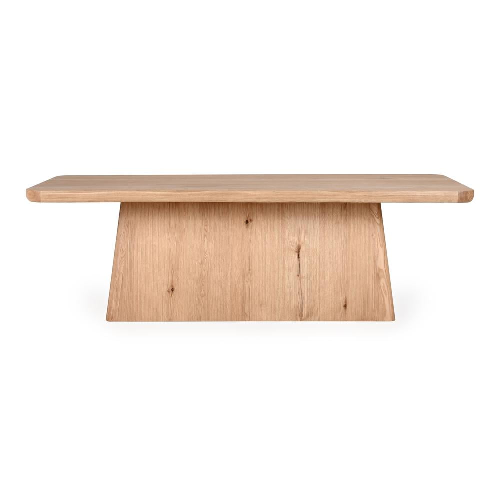 Natural Oak 95" Pedestal Dining Table