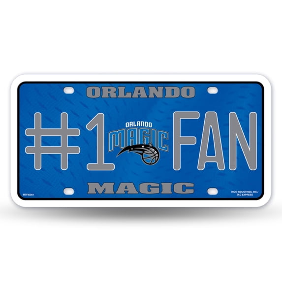 Orlando Basketball Magic #1 Fan Metal License Plate Tag - Number One! Let's Go!!