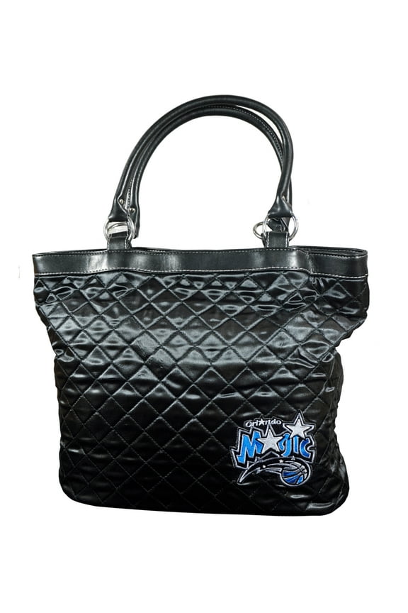 Orlando Basketball Magic Black Quilted Tote Bag Purse 16 x 5 1/2 x 12