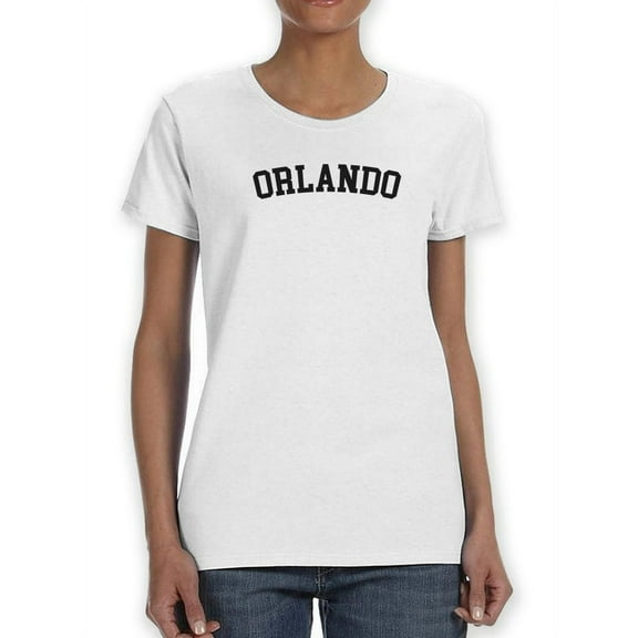 Orlando Black Text Women White T-Shirt, Female Small