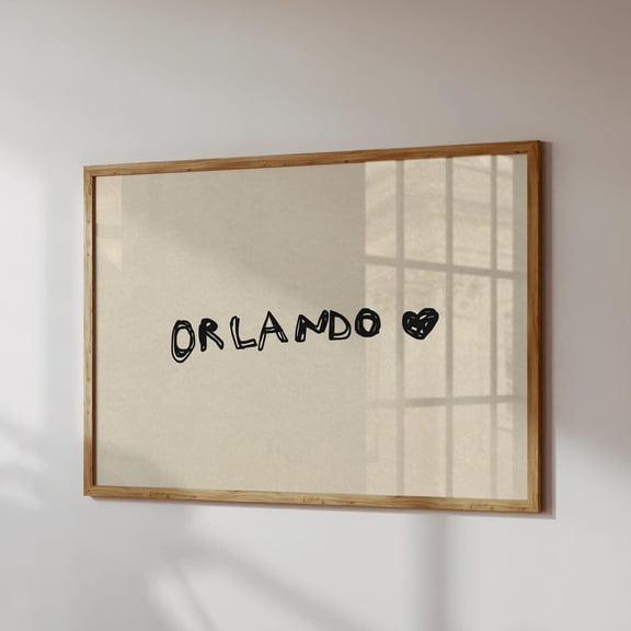 Orlando Florida Art Print, Fl Apartment Decor UNFRAMED PAPER POSTER, Home Decor, Vintage Gift, Living Room Dercor