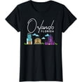 thumbnail image 1 of Orlando Florida City Skyline Map Travel T-Shirt, 1 of 3