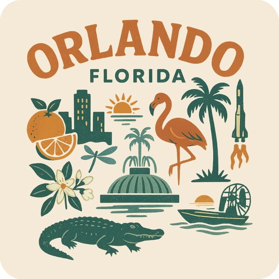 Orlando Florida Keepsakes Souvenir Vinyl Sticker – Destination Travel Keepsake Collectible (3-Inches Wide)
