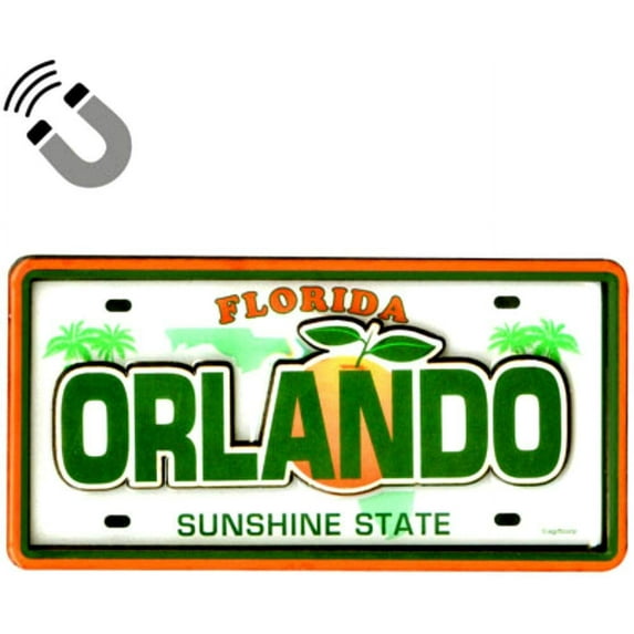 Orlando Florida License Plate Dual Layer mdf magnet
