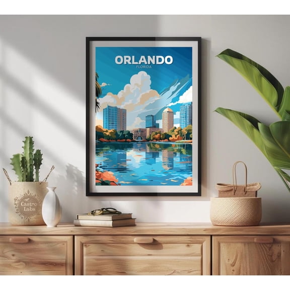 Orlando Florida Theme Park Portrait Decor Unframed Paper Print
