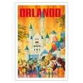 thumbnail image 1 of Orlando - Florida, USA - Walt Disney World Resort - National Airlines - Vintage Airline Travel Poster by Bill Simon c.1970s - Fine Art Matte Paper Print (Unframed) 30x44in, 1 of 4