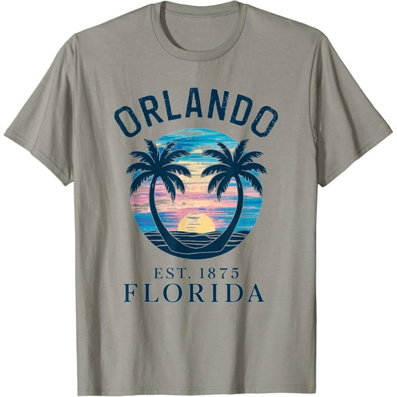Orlando Florida Vintage Beach Palm Trees Summer In Orlando T-Shirt Unisex S-5XL Hot Trending Shirt, Vintage Birthday Gift