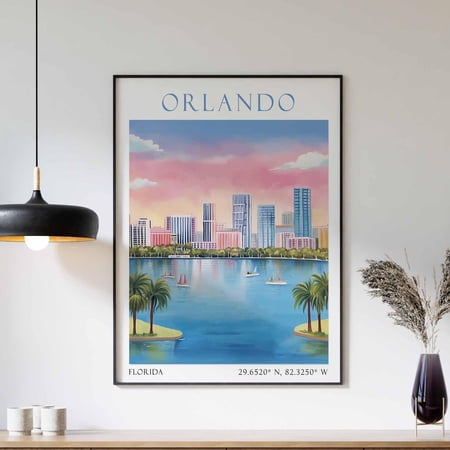 Orlando Florida Vintage Travel Poster For City Home Decor