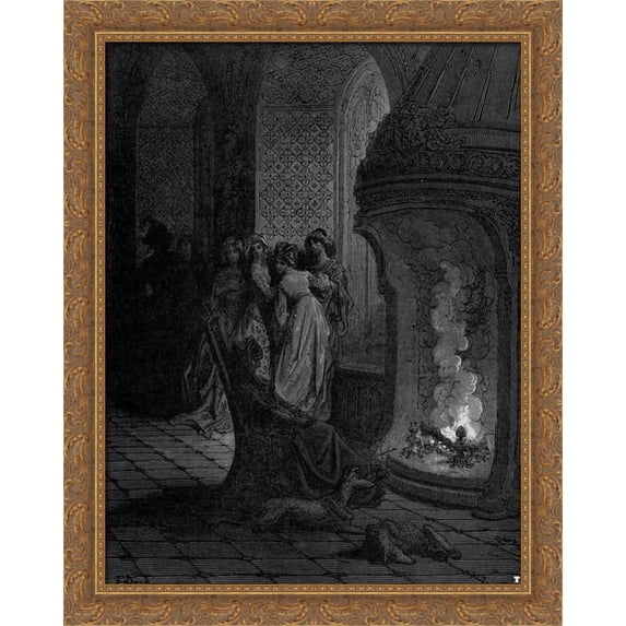 Orlando Furioso 28x34 Large Gold Ornate Wood Framed Canvas Art by Gustave Dore