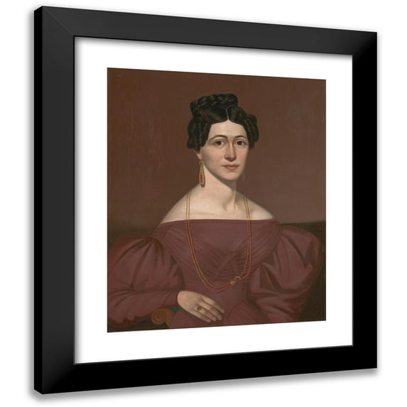 Orlando Hand Bears 20x24 Black Modern Framed Museum Art Print Titled - Portrait of Eliza C. Ayres (1840)