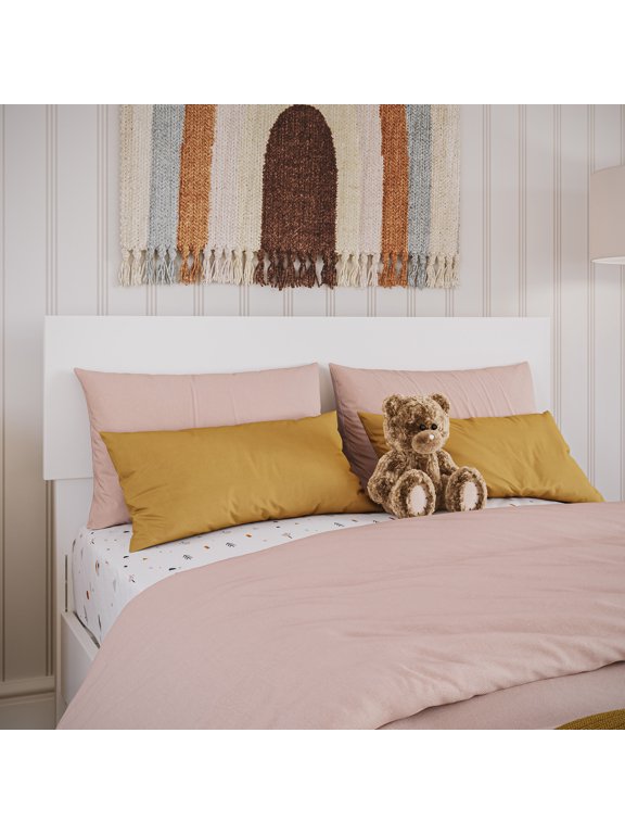 Orlando Twin Modern Solid Wood Panel Headboard, White