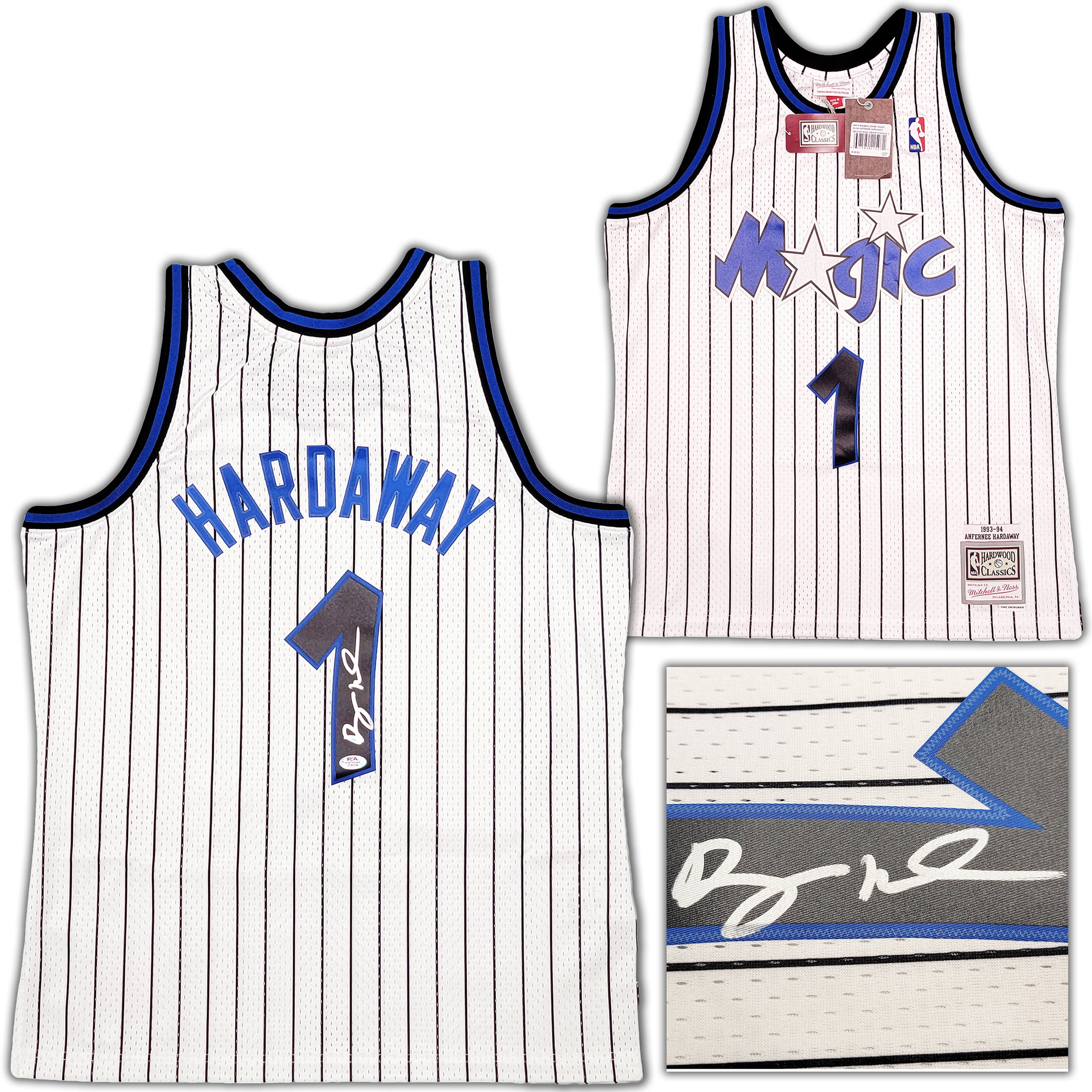 Maillot de basket NBA du Orlando Magic 1994 Gold 75th anniversaire swingman signé par Penny Hardaway | LCS