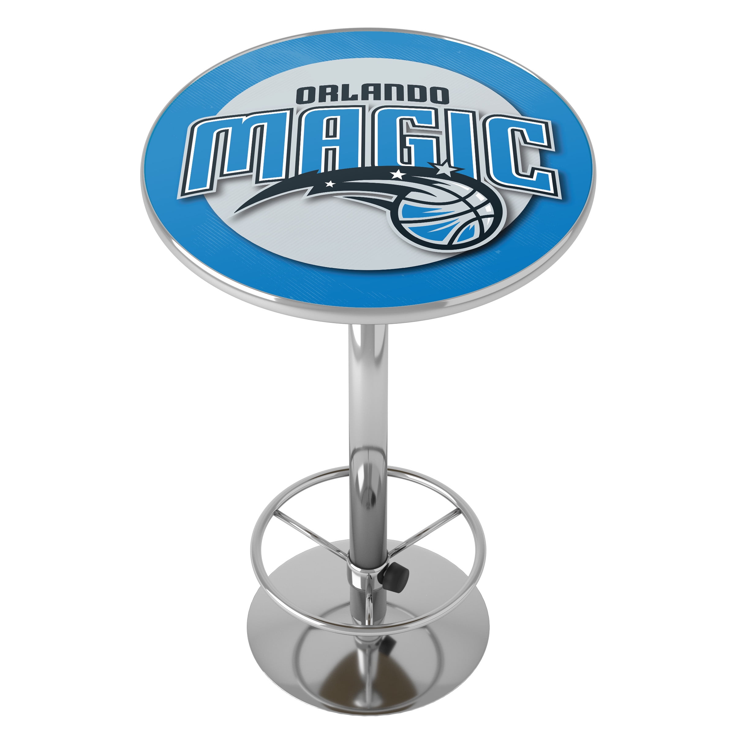 Orlando Magic Logo Bar Table with Adjustable Footrest and Acrylic Top