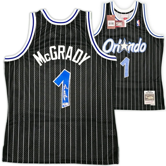 Orlando Magic Tracy McGrady Autographed Black Authentic Mitchell & Ness 2003-04 HWC Swingman Jersey Size L Beckett BAS Witness 216979