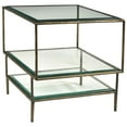 thumbnail image 1 of Orlando Melvin Cast Iron Side Table with 3 Glass Top in Antique Brass Finish, 1 of 3