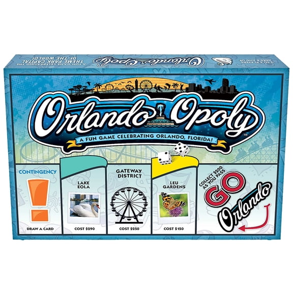 Late For The Sky: Orlando-Opoly - Vacation Destination City Themed Opoly-Style Board Game, Family Strategy, 2-6 Players, Traditional or 1hr Version