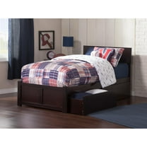 Orlando Platform Bed with Flat Panel Foot Board and 2 Urban Bed Drawers, Multiple Colors, Multiple Sizes