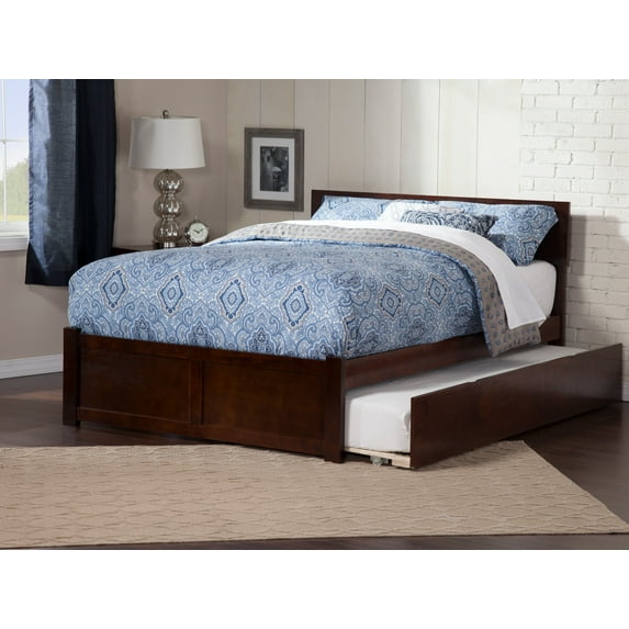 Orlando Platform Bed with Flat Panel Foot Board and Twin Size Urban Trundle Bed, Multiple Colors, Multiple Sizes