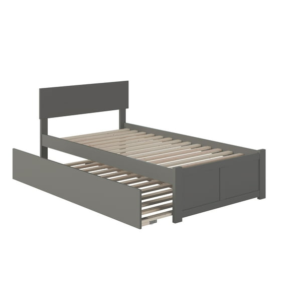 Orlando Platform Bed with Flat Panel Foot Board and Twin Size Urban Trundle Bed, Multiple Colors, Multiple Sizes