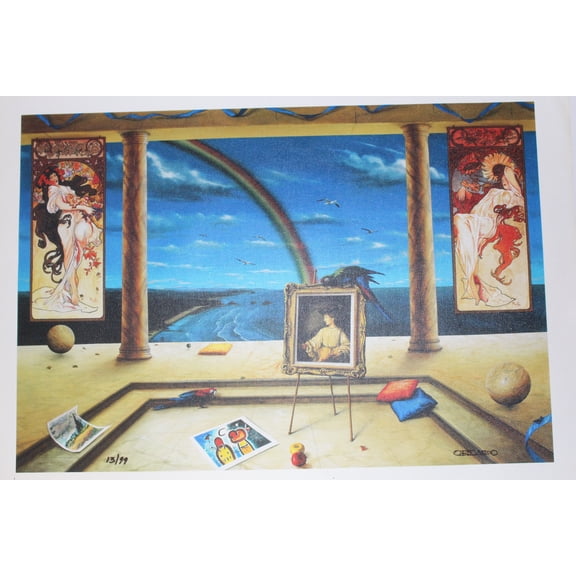 Orlando Quevedo Rainbow Sky Medium on Canvas Unstretched, 30"x21"