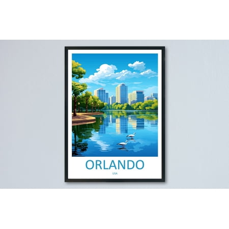Orlando Scenic Coastal Travel Florida Travel Wall Decor Unframed Paper Print