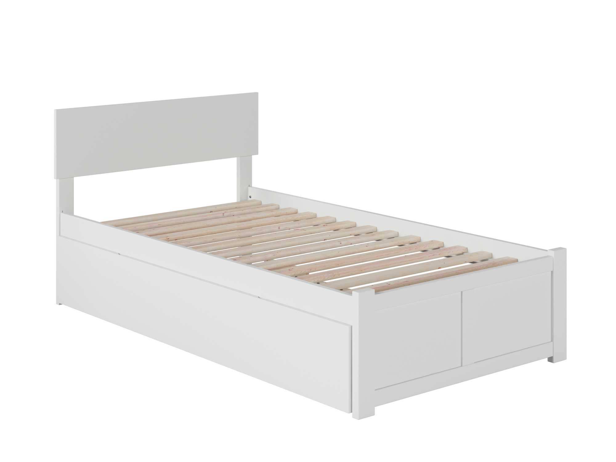 Orlando Twin Extra Long Bed with Footboard and Twin Extra Long Trundle in White - image 1 of 8
