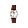thumbnail image 1 of Orlean Womens Easy to Read Watch with Date - 316L Stainless Steel Case, Leather Watch Band - 27mm Analog Ladie's Wrist Watches - White Dial, Big Easy Read Numbers - Rose Gold / Silver / Burgundy Band, 1 of 4