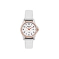 thumbnail image 1 of Orlean Womens Easy to Read Watch with Date - 316L Stainless Steel Case, Leather Watch Band - 27mm Analog Ladie's Wrist Watches - White Dial, Big Easy Read Numbers - Rose Gold / Silver / White Band, 1 of 4