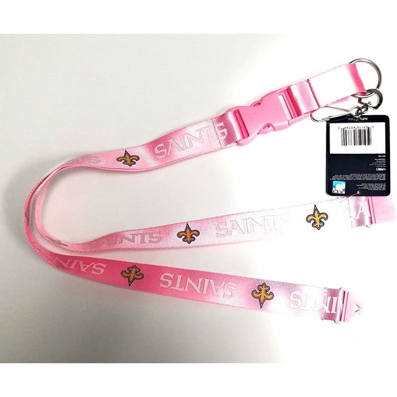 Orleans Saints PSG Pink Premium Lanyard 2-Sided Keychain Football