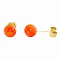 thumbnail image 1 of Orlena: 8mm Orange Fire Synthetic Opal Ball Stud Post Earrings 14-20 Gold Filled, 1 of 3
