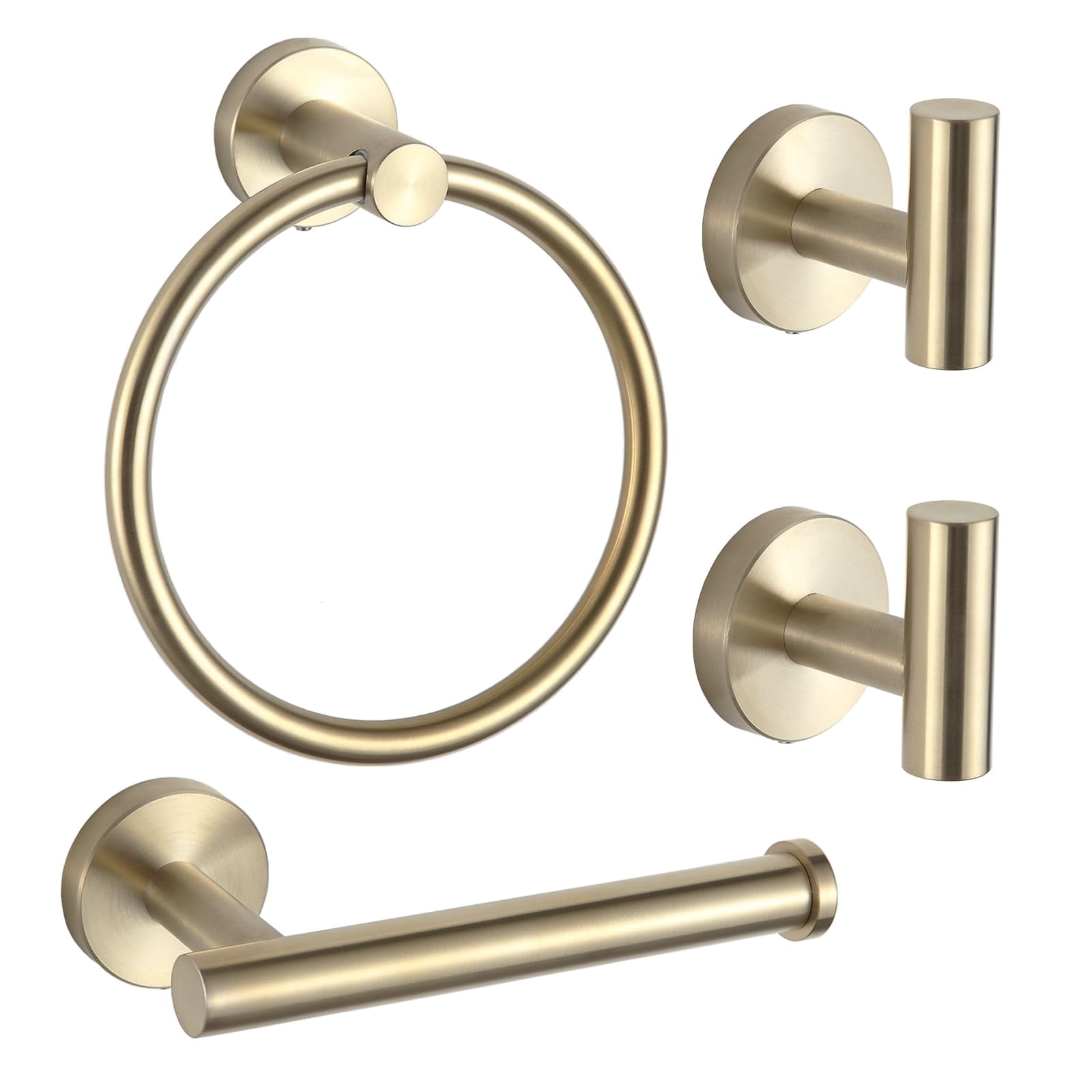 Orlif 4 PCS Bathroom Hardware Set，Brushed Gold SUS304 Stainless Steel ...