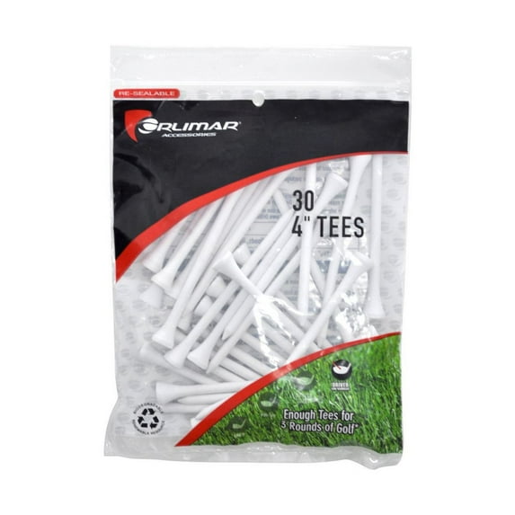 Orlimar 4-Inch Golf Tees 30-Pack (White)