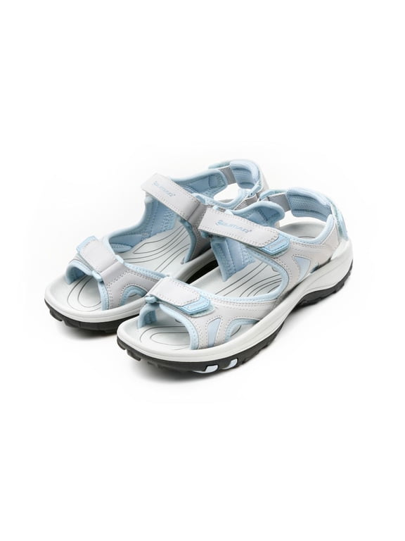 Women's 7 Cleat Hook and Loop Closure Golf Sandal, 5 Medium Blue -