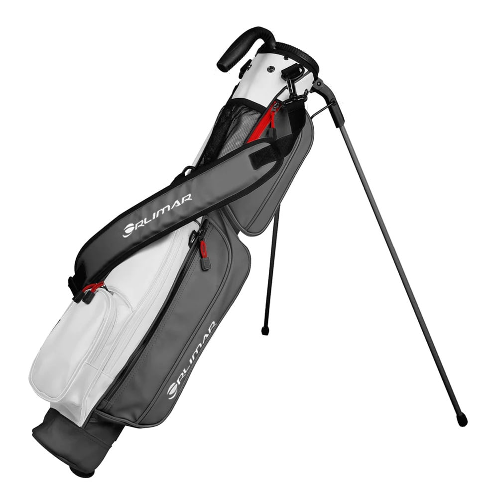 Orlimar Golf Pitch and Putt Elite Synthetic Leather Sunday Stand Bag, Gray -