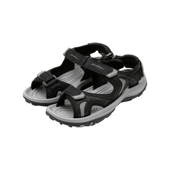 Orlimar Men's 7 Cleat Hook and Loop Closure Golf Sandal, 8 Medium Black/Gray -