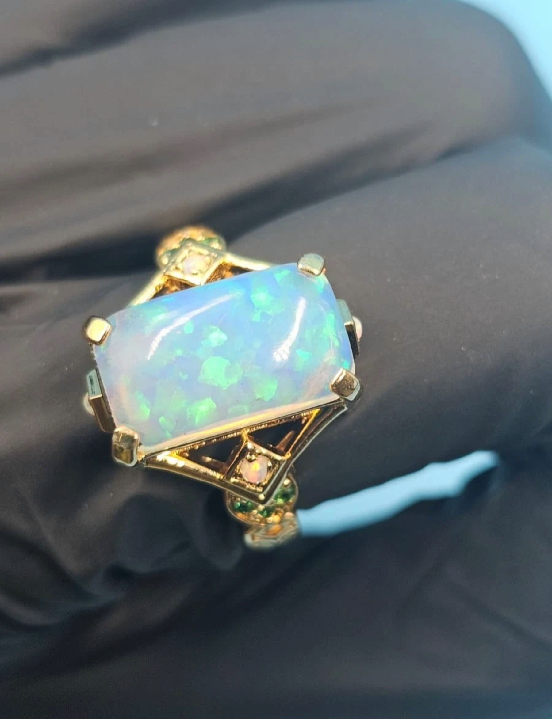 Orlov Diamonds 3Ct Lab Created Fire Opal 14K Yellow Gold Plated