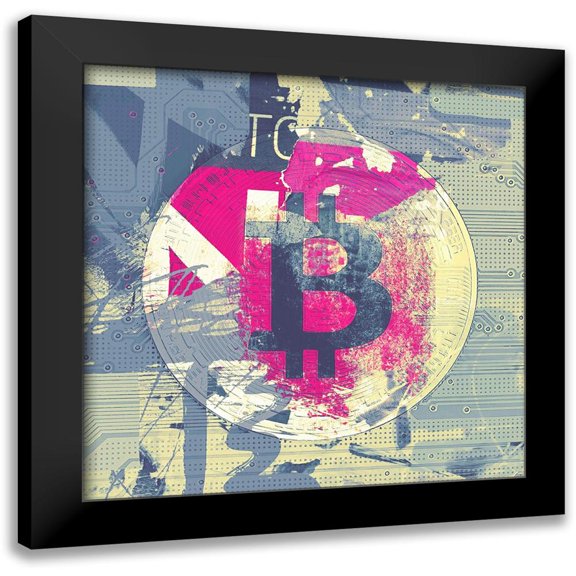Orlov, Irena 12x12 Black Modern Framed Museum Art Print Titled - Bitcoin Crypto Currency II