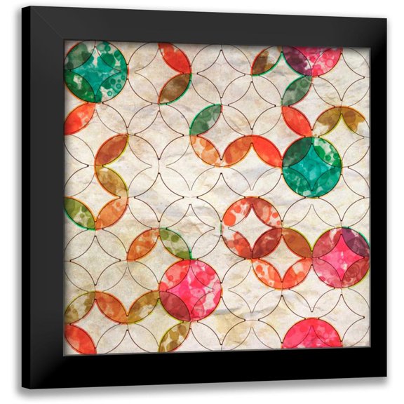 Orlov, Irena 12x12 Black Modern Framed Museum Art Print Titled - Geometric Color Shape VI
