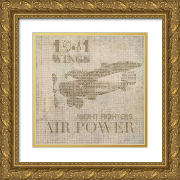 Orlov, Irena 12x12 Gold Ornate Wood Framed with Double Matting Museum Art Print Titled - Vintage Aviation I
