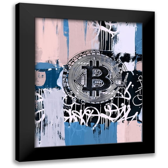 Orlov, Irena 12x14 Black Modern Framed Museum Art Print Titled - Crypto Currency Bitcoin Graffiti II