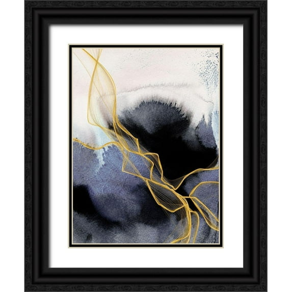 Orlov, Irena 12x14 Black Ornate Wood Framed with Double Matting Museum Art Print Titled - Coastal Watercolor Abstract II