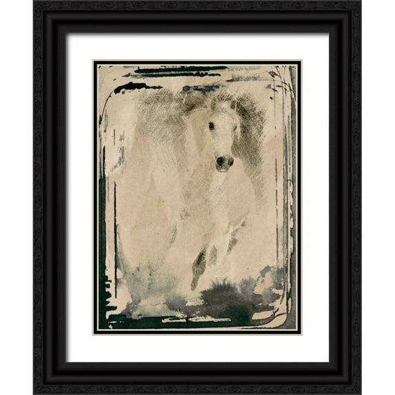 Orlov, Irena 12x14 Black Ornate Wood Framed with Double Matting Museum Art Print Titled - Running Horse V