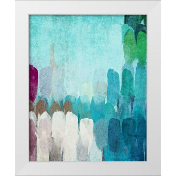Orlov, Irena 12x14 White Modern Wood Framed Museum Art Print Titled - Abstract the Blues II
