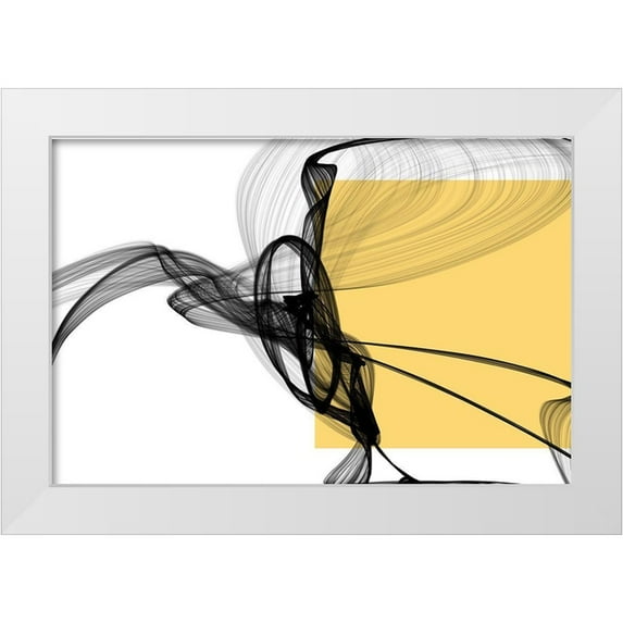 Orlov, Irena 14x11 White Modern Wood Framed Museum Art Print Titled - Geometric Shape and Black Abstraction II